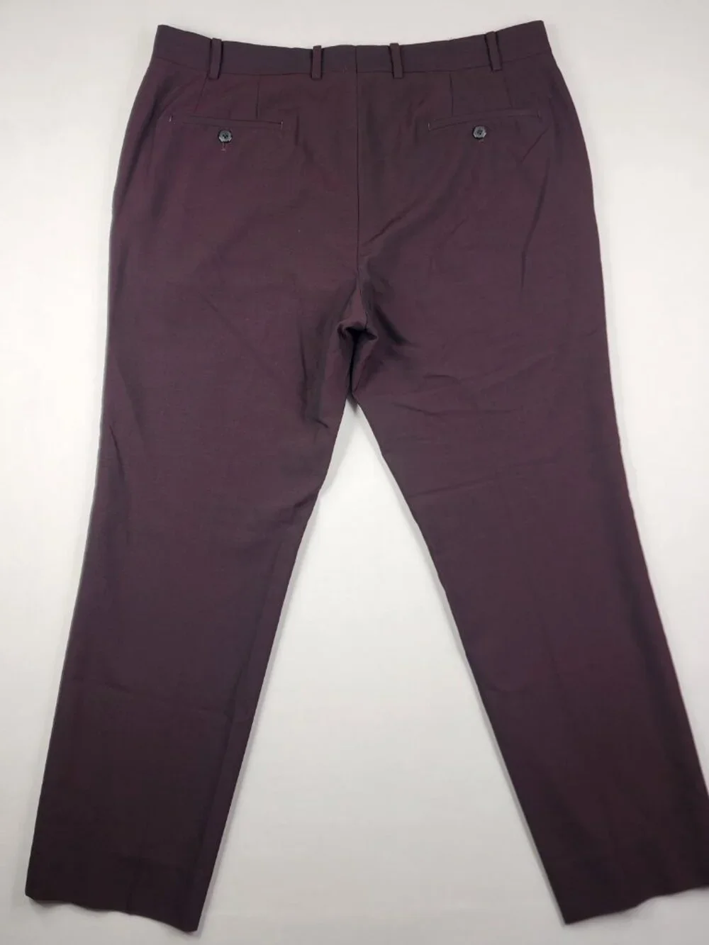 Bar III Mens 38x30 Burgundy Wool Blend Slim Fit Modern Minimalist Dress Pants EX